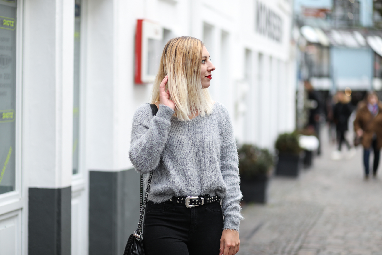 pull gris croisé zaful