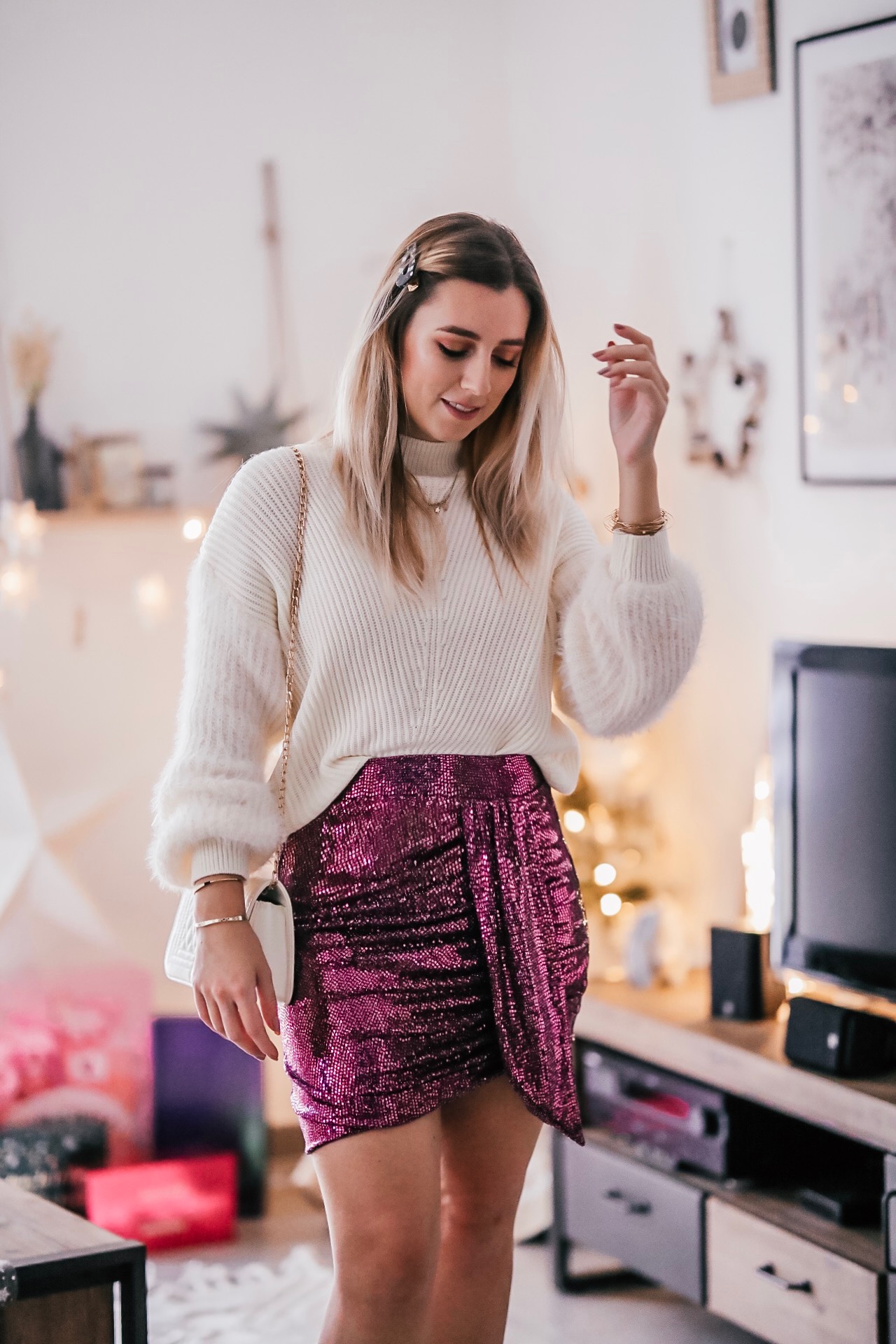 tenue de fêtes jupe sequin